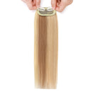 S-noilite Clip in Hair Extensions Human Hair Short Balayage 12Inch One Piece 2 Clips Clip in Remy Hairpiece For Women with Thinning Hair Add Extra Volume 17g Golden Brown/Bleach Blonde S-noilite