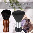 Vtrem 2 Pack Barber Brush Neck Duster Professional Large Hairbrush Ultra Soft Salon Shaving Brush for Face and Neck, Black & Brown Vtrem