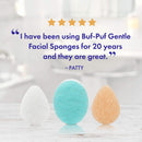 Buf-Puf Gentle Facial Sponge, Dermatologist Developed, Removes Deep Down Dirt & Makeup Causes Breakouts and Blackheads, Reusable, Exfoliating, 1 Count Buf-Puf