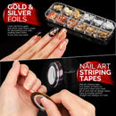 Nail Art Brushes Kit, Teenitor Nail Art Tool with Nail Dotting Tools, 3D Butterfly Nail Art Stickers, Nail Art Rhinestones and Pick Up Tweezer, Nail Foil Flakes, Nail Art Striping Tape Teenitor