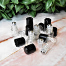Holistic Oils Essential Oil Mini Perfume Roll On Bottles, 2ml Clear Oil Roller Bottles for Essential Oils (12 Pack), Mini Glass Empty Roll On Bottles with Black Lids and Stainless Steel Ball Insert Holistic Oils