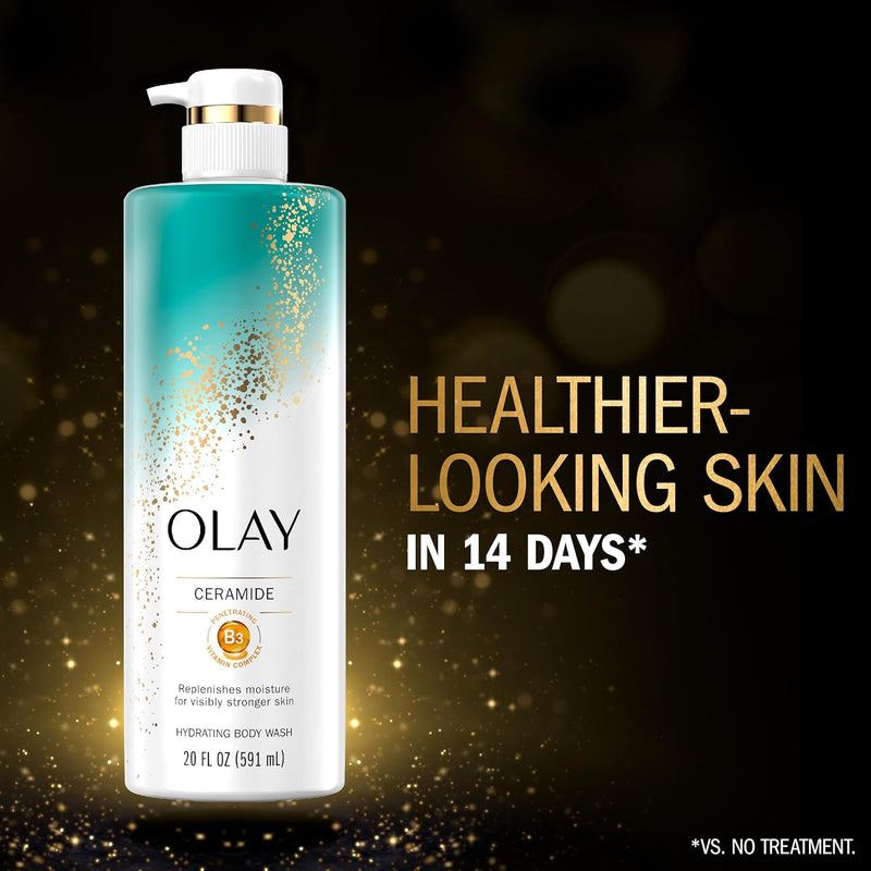 Olay Cleansing & Strengthening Women's Body Wash with Ceramide and Vitamin B3 Complex 20 fl oz (Pack of 4) Infinity Warehouse