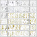 EAONE 60 Sheets Nail Art Stickers Self-Adhesive Nail Decals Water Transfer Butterfly Nail Tattoos Flowers and Leaf Nail Art Foils with Nail Gems Tweezers and Scissors for Women Girls DIY Nail Art EAONE