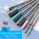 Makartt Nail Drill Bit Set B-25 Tungsten Carbide Diamond Ceramic Acrylic Nail Drill Bits 7Pcs with Safety Nail Drill Bits Tungsten Carbide Drill Bit Cuticle Bundle Makartt