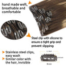 GOO GOO Clip in Hair Extensions Human Hair Balayage Chocolate Brown to Honey Blonde 20 Inch 120g 7pcs Remy Hair Extensions Real Natural Hair Straight GOO GOO