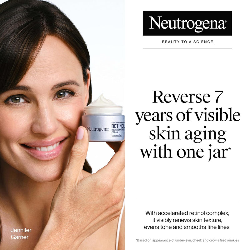 Neutrogena Rapid Wrinkle Repair Retinol Face Moisturizer, Fragrance Free, Anti-Aging Face Cream with Retinol & Hyaluronic Acid, 1.7 oz + Trial Size Hydro Boost Facial Cleanser, 0.5 fl. oz Infinity Warehouse