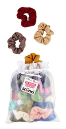 Scunci "The Original Scrunchie" Comfy, Colorful Waffle Knit in a Convenient Drawstring Storage Bag, Assorted, 36 Count Scunci