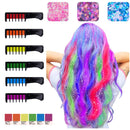 Hair Chalks for Girls, 6 Bright Temporary Washable Hair Color Combs with 3 Glitter, Hair Chalk Dyeing for Birthday Cosplay Halloween Party, Non-Toxic, Safe for Kids & Teens Byhoo