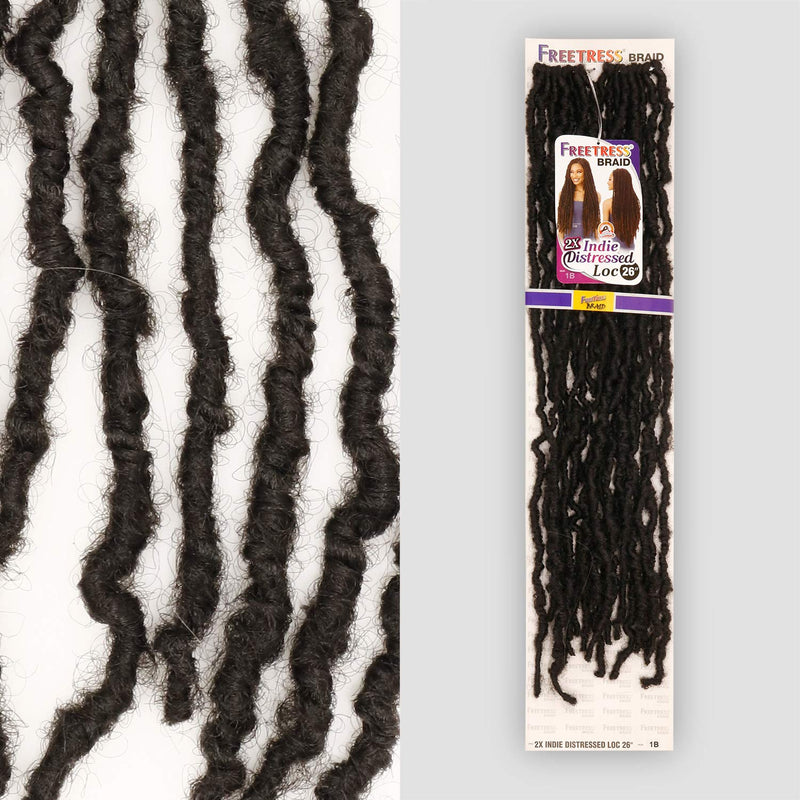 FreeTress Crochet Braids 2X Indie Distressed Loc 26" (5-pack, T27) Freetress Braids