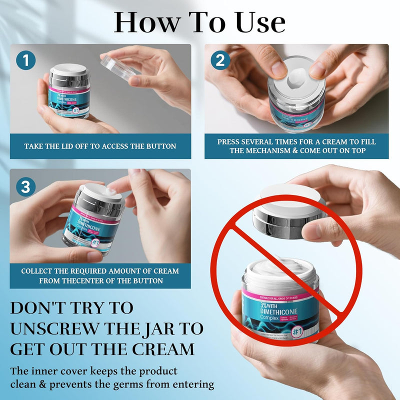 Advanced Scar Cream, Scar Reduction Treatment for Improves Skin Texture & Helps Remove Acne, Surgery, C Section, Burn, Keloid & Hypertrophic Scars 1.76 Oz (50g) Infinity Warehouse