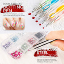 Nail Art Brushes Kit, Teenitor Nail Art Tool with Nail Dotting Tools, 3D Butterfly Nail Art Stickers, Nail Art Rhinestones and Pick Up Tweezer, Nail Foil Flakes, Nail Art Striping Tape Teenitor Store