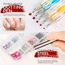 Nail Art Brushes Kit, Teenitor Nail Art Tool with Nail Dotting Tools, 3D Butterfly Nail Art Stickers, Nail Art Rhinestones and Pick Up Tweezer, Nail Foil Flakes, Nail Art Striping Tape Teenitor