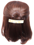 French Amie Oblong Handmade 3.5" Celluloid Automatic Hair Clip Barrette French Hair Clip for Girls Strong Hold Hair Clips for Women No Slip Durable Paris Hair Accessories, Made in France (Cream Nouget) French Amie