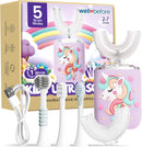 Well Before Kids U Shaped Electric Toothbrush with 5 Brush Heads, Ultrasonic, 5 Modes, IPX7 Waterproof Design (Spaceman, Grey Ages 2-7) Infinity Warehouse