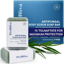Antifungal Soap Bar with Tea Tree Oil & Charcoal, Exfoliating Scrub Soap for Body & Foot, Helps with Ringworm, Jock Itch & Athlete’s Foot, Antibacterial Body Wash Alternative for Men & Women, 2 Bars Infinity Warehouse