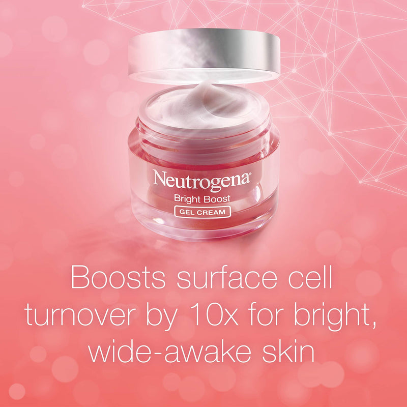 Neutrogena Bright Boost Brightening Moisturizing Face with Skin Resurfacing and Brightening Neoglucosamine for smooth skin Facial with AHA PHA and Mandelic Acids, Gel Cream, 1.7 Fl Oz Neutrogena