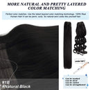 GOO GOO Halo Hair Extensions Human Hair,100g 20 Inch Ombre Natural Black Mixed Chestnut Brown Invisible Wire Hair Extensions Secret Fish Line Layered Hairpiece Stiraight Hidden Crown Hair Extensions GOO GOO Store