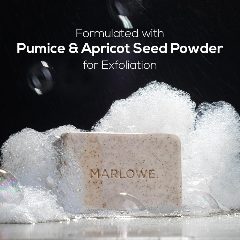 MARLOWE. No. 102 Body Scrub Soap 7 oz, Santal, Exfoliating Soap Bar with Shea Butter, Olive Oil & Green Tea Extracts, Cleanses, Smooths & Revitalizes Skin, Warm Amber, Spice & Citron Scent Infinity Warehouse