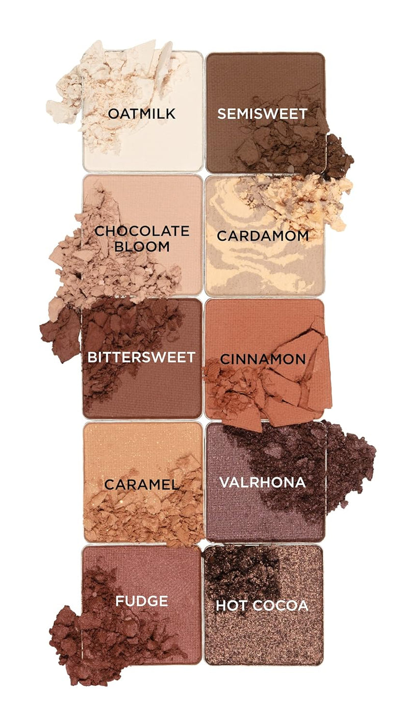Pacifica Cocoa Nudes Mineral Eyeshadow Palette – 10 Shades Eye Makeup Naked Mineral Eye Shadow - Earth-Tone Rich Chocolate & Praline Neutral Talc-Free Highly Pigmented Cocoa Butter Clean Beauty Vegan Infinity Warehouse