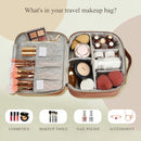 Travel Makeup Bag, Makeup Bags for Women / Men, Large Cosmetic Bag Travel Toiletry Bag for Girls/Boys Make Up Bag Brush Organizer Bags (Squishy, Vintage Brown) Stagiant