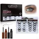 Luxillia Magnetic Eyelashes Kit – 16 Piece Magnetic Eyelash & Eyeliner Set with Applicator – Natural Look Easy Apply Reusable Fake Extension Lashes, No Glue – Pestañas Postizas Magnéticas Naturales Infinity Warehouse