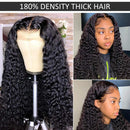 VSHOW Transparent Deep Wave 4x4 Lace Closure Human Hair Wigs 24 Inch 180% Density Brazilian Curly Wave Lace Front Wigs Human Hair Pre Plucked with Baby Hair for Black Women Free Part（24 Inch) V SHOW