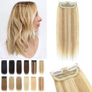 S-noilite Balayage Clip in Hair Extensions Human Hair One Piece 2 Clips Clip in Hairpieces Thick Remy Hair For Women with Thinning Hair Add Hair Volume 10Inch 15g Ash Blonde/Bleach Blonde S-noilite