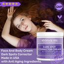 Dark Spot Corrector Face Body Cream. Spot Fade Remover Diminisher for Men and Women 4 OZ WhiteningLabs