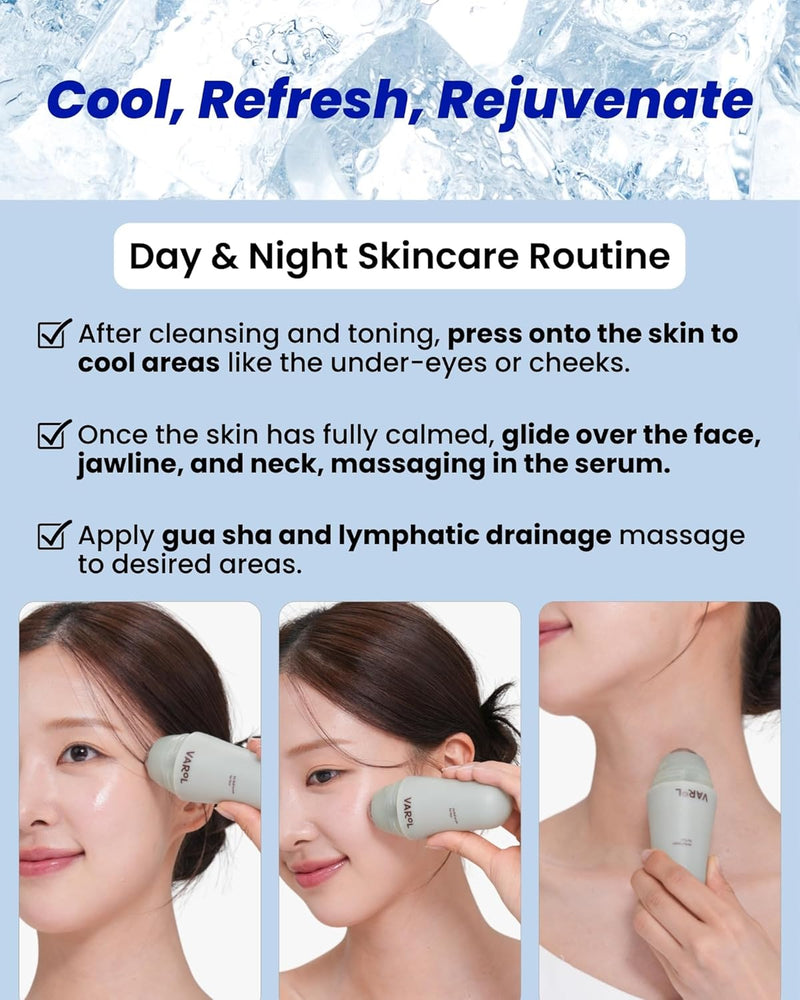 Ice Roll Serum | Cooling & Hydrating Roll-On Serum for Face, Puffy Eyes, Tannin & Panthenol for Pore Minimizing, Soothing, Facial Roller for Depuffing, Under Eye Bag Treatment | Korean Skin Care Infinity Warehouse