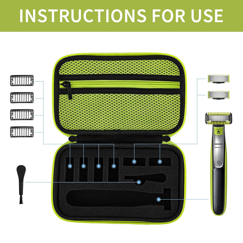 Yinke Hard Case for Philips Norelco OneBlade QP2520, QP2530, QP2620, QP2630, Travel Case Protective Cover Storage Bag for One Blade Yinke
