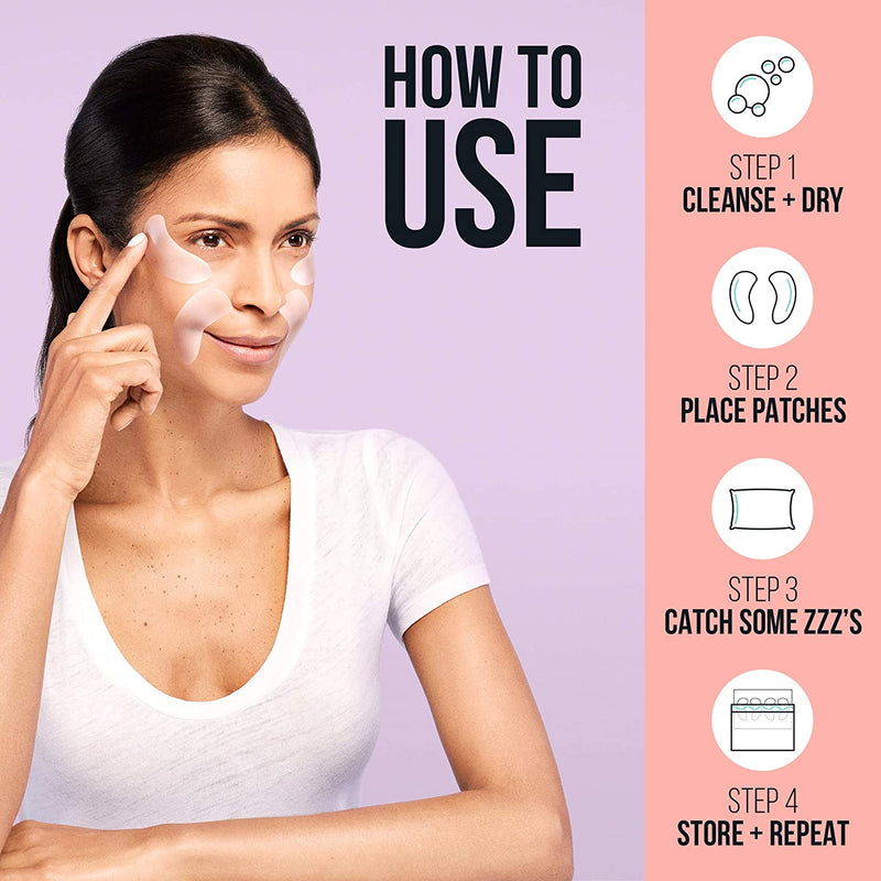 SiO Beauty Eye and Smile Lift Anti-Wrinkle Patches 4 Week Supply - Overnight Under Eye Mask Pads For Dark Circles - Silicone Skin Treatment For Wrinkles SiO