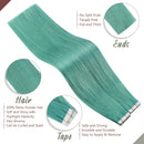 Ugeat Tape in Hair Extensions Real Human Hair 18 inch Tape in Remy Human Hair Extensions