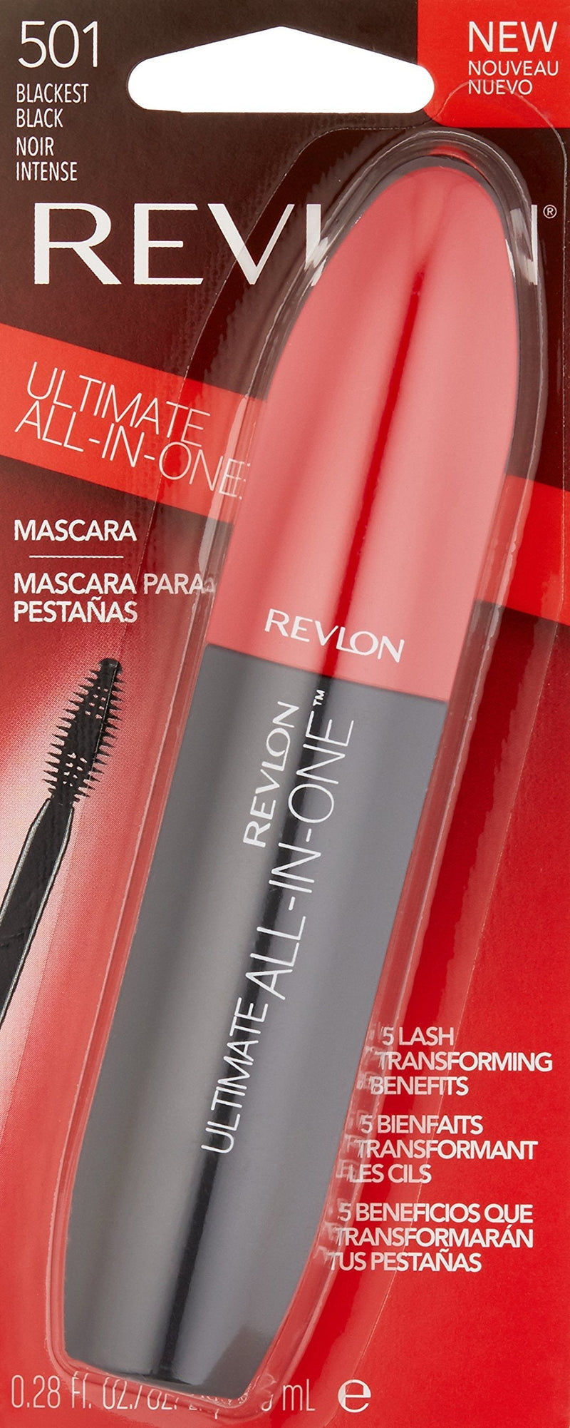 Revlon Ultimate All-In-One Mascara, Blackest Black, 0.28 Fl Oz (Pack of 1) REVLON
