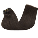GOO GOO Clip in Hair Extensions Human Hair New Dark Brown 7pcs 120g 14 Inch Remy Human Hair Extensions Clip in Real Natural Hair Extensions Straight GOO GOO Store