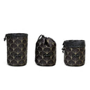 Jadyn B Cinch Top Compact Travel Makeup Bag and Cosmetic Organizer for Women (Deco Frond) Jadyn
