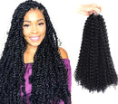 Toyotress Passion Twist Hair - 18 Inch 7packs Natural Black Water Wave Crochet Braids Synthetic Braiding Hair Extensions (18 Inch 7Packs, 1B) Glinda