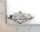 Faship Purple Rhinestone Crystal Floral Double Hearts Hair Barrette Clip Faship