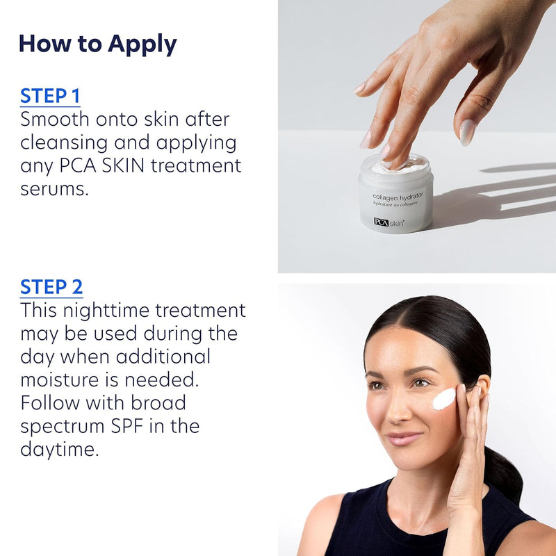 PCA SKIN Hydrating Collagen Cream for Face, Collagen Hydrator Night Cream, Hydrates and Firms Dry Mature Skin, Made with Shea Butter, Olive Fruit Oil, and Sweet Almond Fruit Extract, 1.7 oz Tub