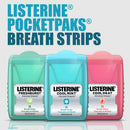 Listerine Freshburst Pocketpaks Breath Strips, Dissolving Breath Freshener Strips Kill 99% of Germs that Cause Bad Breath, Portable for On-the-Go, Minty Flavor, 3 packs of 24-strips Each Listerine