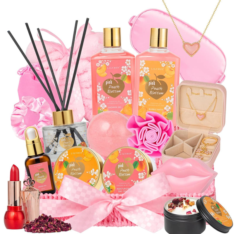 Bath and Body Gift Basket Set for Women - Coconut Vanilla Spa Gift Basket for Women 17-Piece Luxury Bath Gift Set with Shower Gel Self Care Pampering Gifts for Mothers Day, Christmas, Birthday Gifts Infinity Warehouse