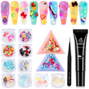 Beetles Poly Nail Gel Charms kit Acrylic Bear, 3D Butterfly Nail Charms, Rhinestone Glue Gel Colorful 3D Cute Resin Charm for Nail Art Designs 2021 Nail DIY Crafting Accessories beetles Gel Polish