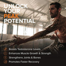 Peak Potential 12-in-1 Testosterone Support for Men – Fenugreek, Ashwagandha & Tongkat Ali – Natural Strength, Energy & Muscle Builder – 90 Capsules Infinity Warehouse