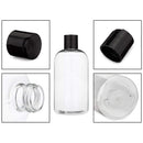 Baire Bottles 8 oz Empty Refillable Plastic Bottles with Squeeze Top, Hand-Press Lids - Hand Soap, Shower, Lotion, Homeopathy, Travel, 6 Pack PET, BPA Free USA (Clear, Black Disc, Floral Labels) Baire Bottles