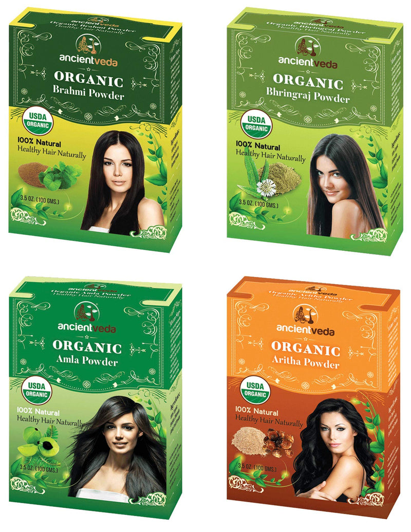 AncientVeda 100% Natural Hair Powders (Combo Pack 2) Ancientveda