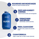 Huron - Men's Smooth & Nourish Conditioner. Lightweight conditioner rehydrates as it moisturizes, smoothes frizz, and restores shine. Fresh, clean scent. Sulfate-free. 100% vegan. 12 oz HURON
