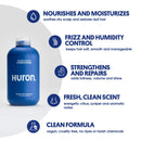 Huron - Men's Smooth & Nourish Conditioner. Lightweight conditioner rehydrates as it moisturizes, smoothes frizz, and restores shine. Fresh, clean scent. Sulfate-free. 100% vegan. 12 oz HURON