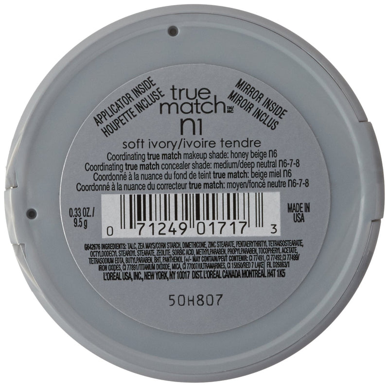 L'Oreal True Match Powder, Soft Ivory [N1], 0.33 oz L'Oréal Paris