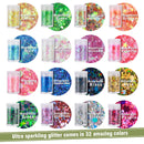 Teenitor Glitter, Chunky Glitter Mixed, Nail Glitter with Stars, Cosmetic Face Body Eye Hair Glitter, 32pcs Teenitor