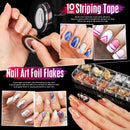 Nail Art Brushes, Nail Dotting Tools, Teenitor Nail Art Design Kit with Butterfly Nail Brush, Nail Art Stickers, Nail Foil, Nail Art Striping Tape, Nail Art Rhinestones Teenitor