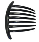 Parcelona French Twist 7 Teeth Large Black Set of 2 Celluloid Flexible Durable French Side Hair Comb Large 4'' No Slip Styling Paris Hair Accessories for Women and Girls, Made in France (Black) Parcelona